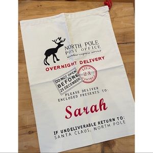 Santa Sack oversized with Sarah name on it